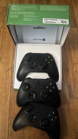 3 Xbox Carbon Black Controllers