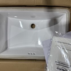 PROFLO Norris 21" Rectangular Vitreous China Undermount Bathroom Sink with Overflow