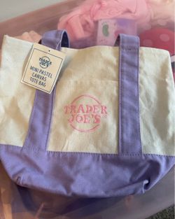 Trader Joe's Mini Pastel Canvas Tote Bag