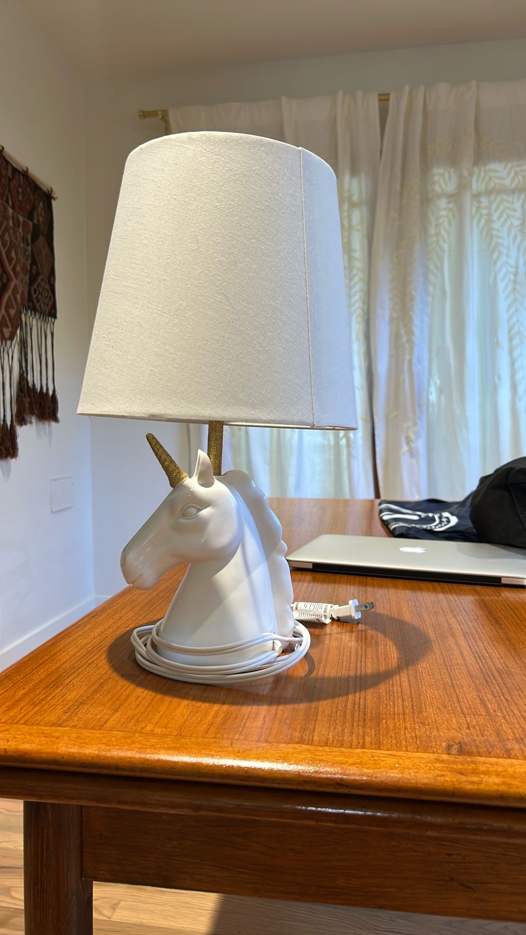 White Unicorn Desk Lamp For Kids 