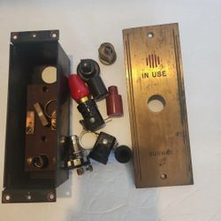 Antique  Brass BURWAK Elevator  Indicator Panel w/ Connector Box