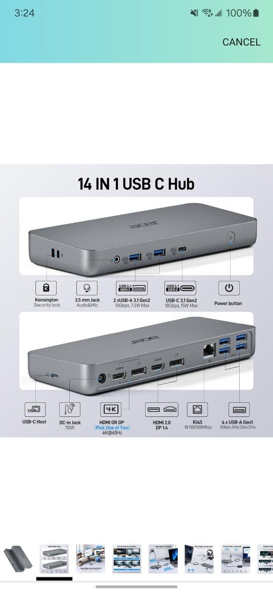 14 In 1 Triple Display Docking Station