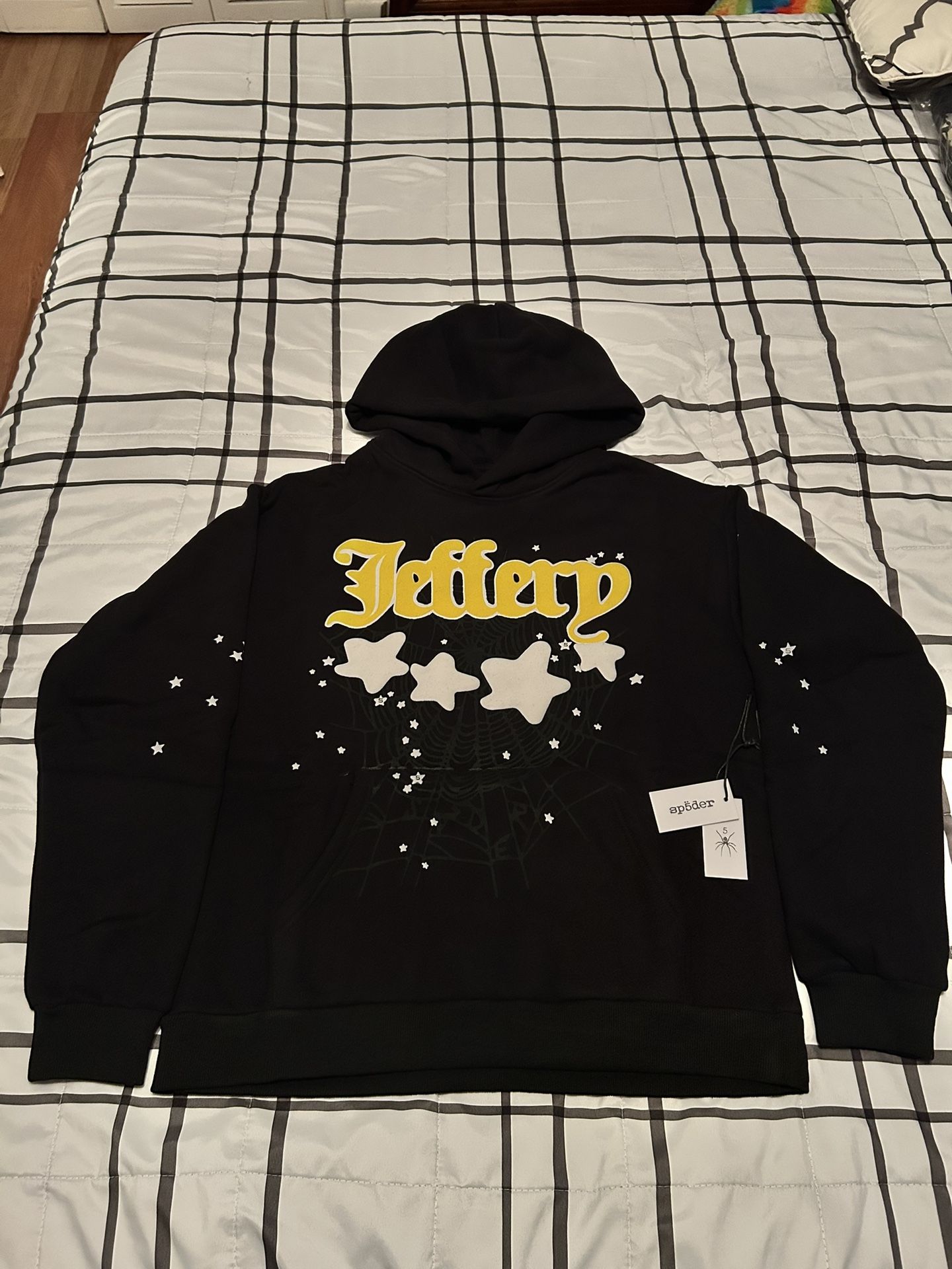 black and yellow spider hoodie
