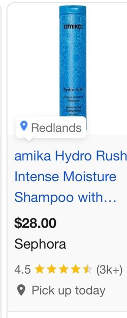 Amika hydro rush shampoo $10