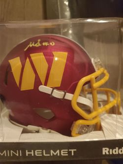 Signed Washington Commanders Riddell Mini Helmet