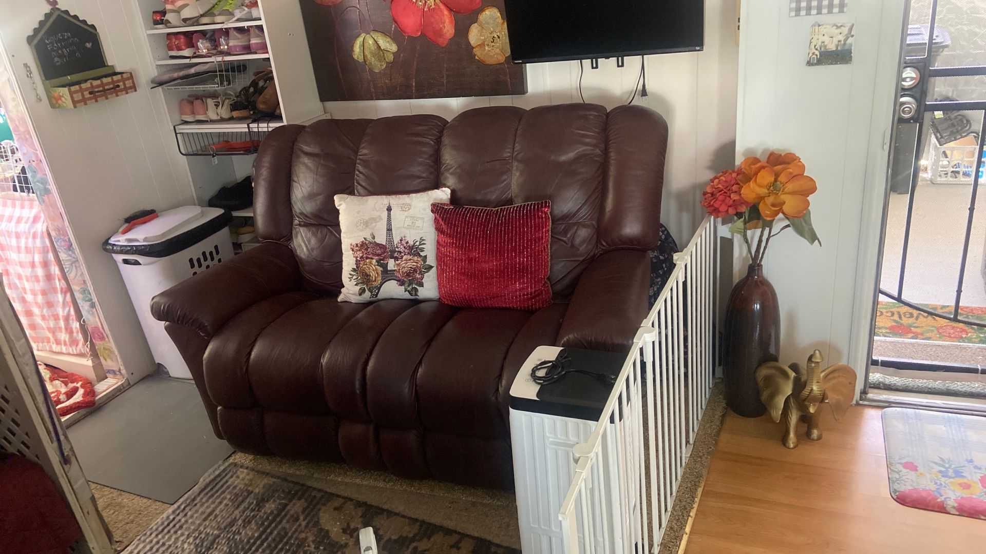 Leather Reclining Sofa