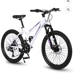 Ecarpat 24-inch Mountain Bike, 21-Speed, Disc Brake Front Susp, Youth Adult Unisex NEVER USED