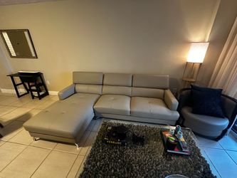 Marquez Taupe Micro Left Chaise - Like New