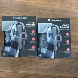 Brookstone Heated Plush Throw Blanket