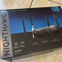 Netgear Nighthawk AX6 6-Stream AX4300 WiFi 6 Router (RAX45-100NAS) New In Box