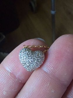 14k diamond heart pendant