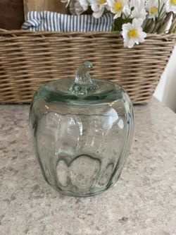 Glass decor pumpkin $6