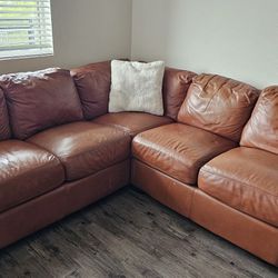 100% leather sectional, sofa