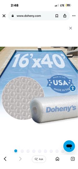 Doheny's Clear-Tek Micro Bubble Solar Cover 16x40 NEW IN BOX