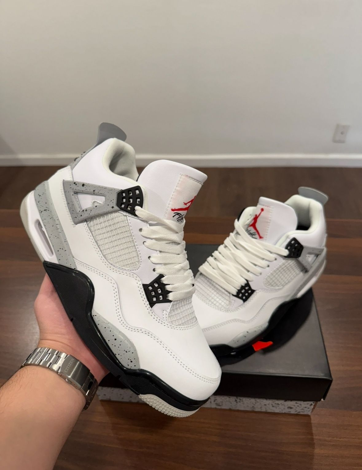 Nike air jordan 4 retro white cement size 7,7.5,8,8.5,9,9.5,10,10.5,11,12