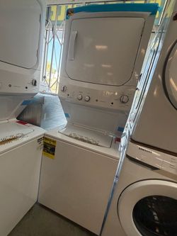 New ge stackable single unit 27” width washer & dryer electric 220v