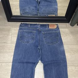 Vintage 1990s Levi’s 501 XX 40 x 30 Dark Acid Wash Straight Leg Denim Jeans
