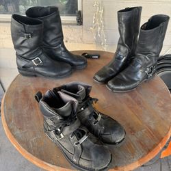 Leather Motorcycle Boots 
