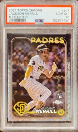 2024 Topps Chrome X-Fractor Jackson Merrill Rookie PSA 10 Gem Mint Padres RC