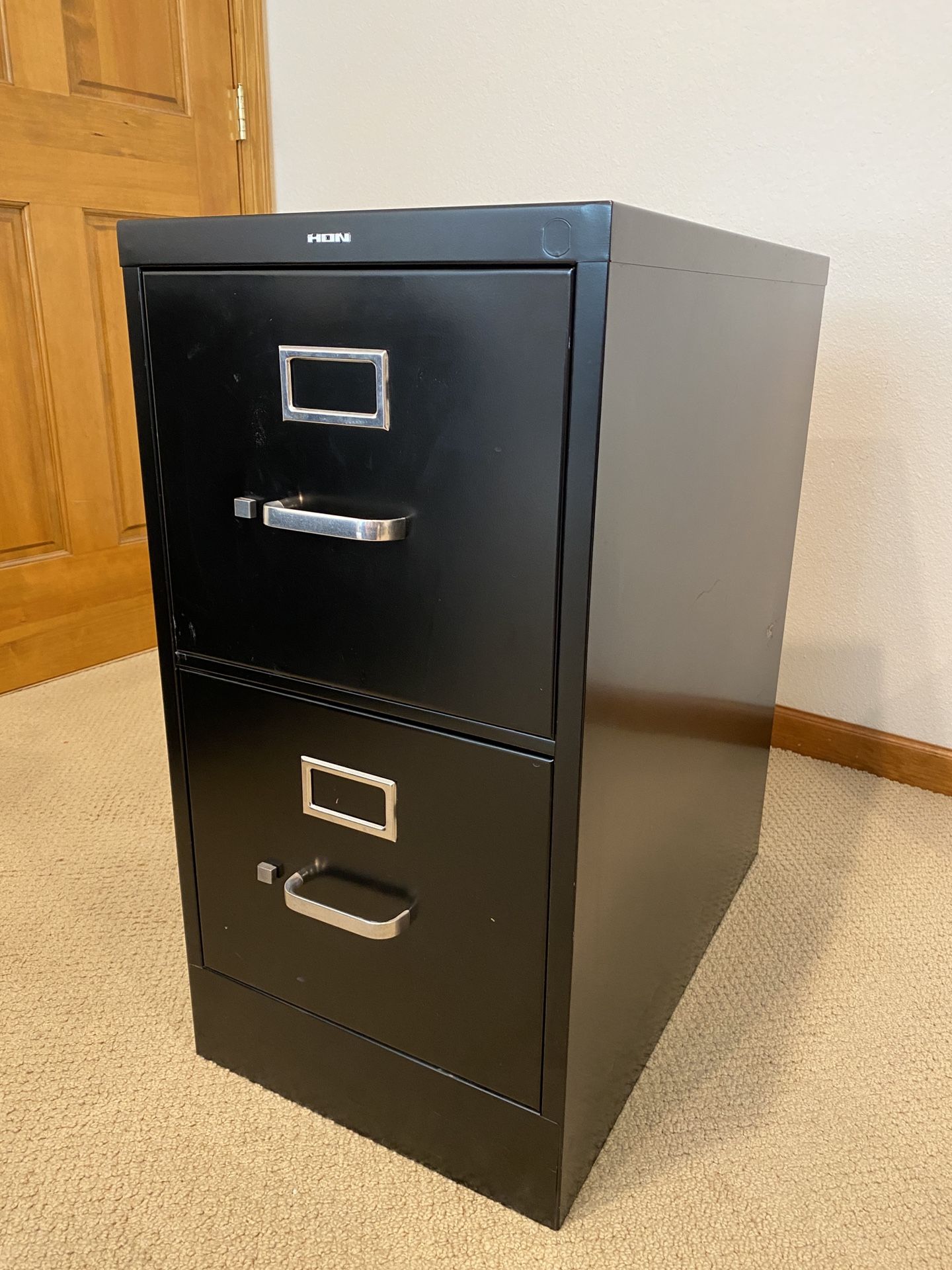 HON 2 Drawer FILE CABINET 15” W x 29” H x 25” D Legal Size Filing Cabinet Drawers Black 