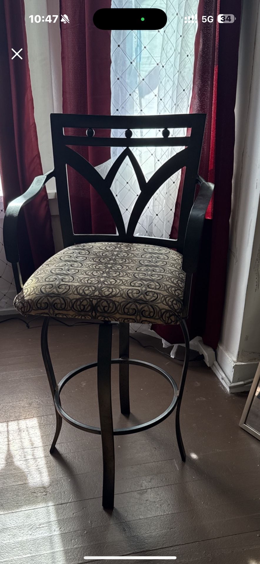 Five metal barstools