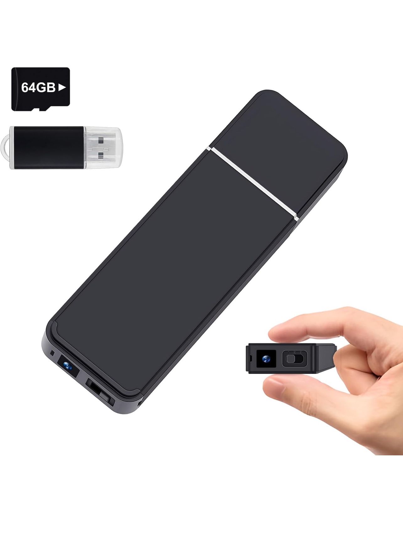 1080P Mini Video Camera, 64GB Portable Loop Nanny Recorder Camera with Motion Detection for Home Security