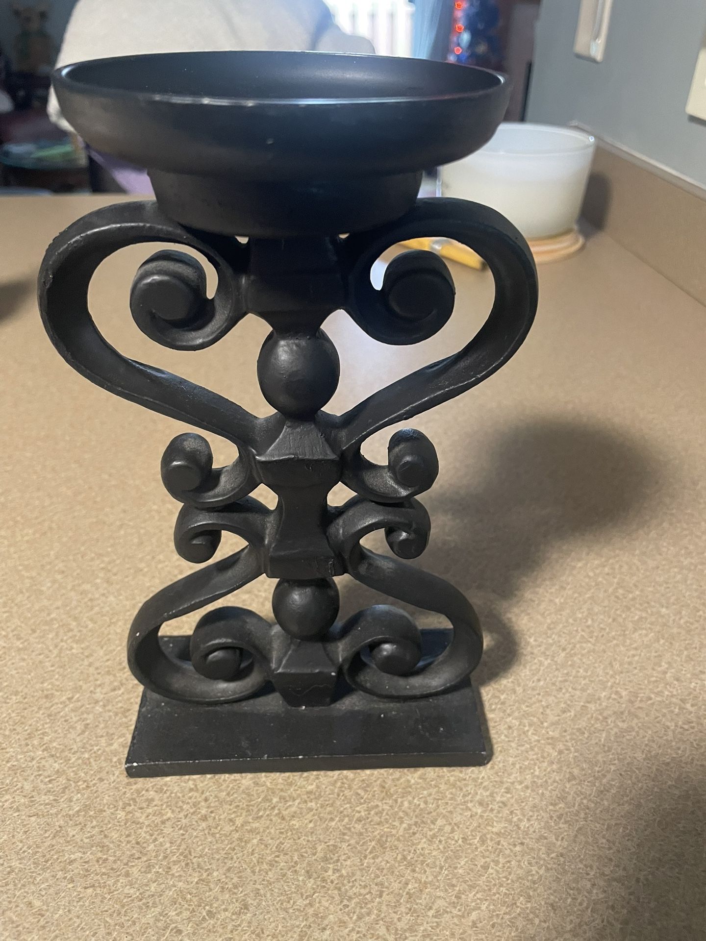 Pottery Barn Bronze Candle Holder. 8.5inches Tall