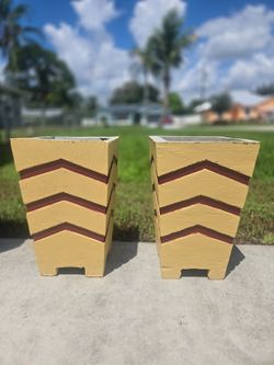 Painted Concrete Planters