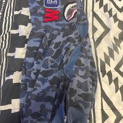 Blue Bape Hoodie/ Size Medium but fits like a Small 