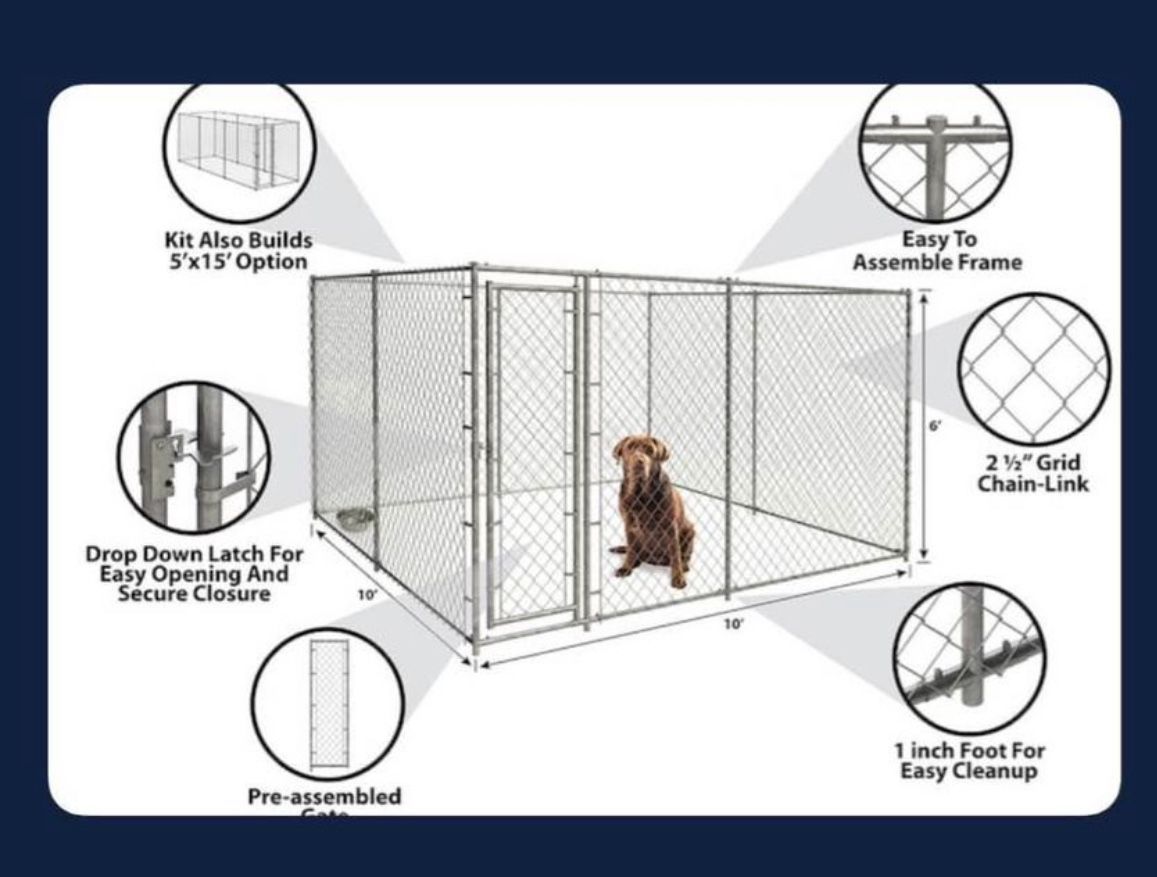10ft(L)x8ft(W)x6ft(H) Dog Pen, Run, Outdoor Kennel