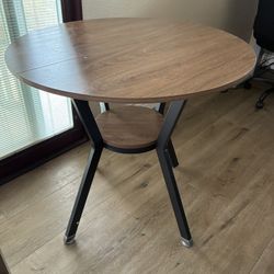 30 Inch Round Walnut Table