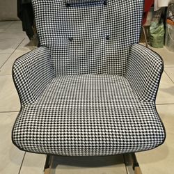 Wingback Glider Rocking Chair With Headres