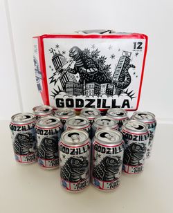 Godzilla Attack Peter Beer 12 Empty Cans & Box