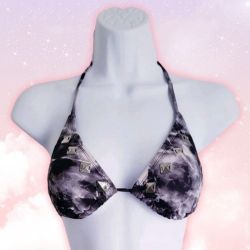 Smokey Bikini Top with Pyramid Studs 