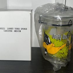 Warner Bros VINTAGE 1990’s LOONEY TUNES Daffy Duck Canister (Medium Size) NIB 