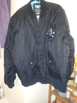 (NEW) Pepe jeans black skull with rhinestones jacket