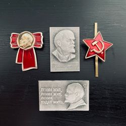 Soviet Red Communist Pins.