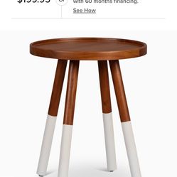 Daisy Mid Tone Solid Wood Side Tables  Set Of 2