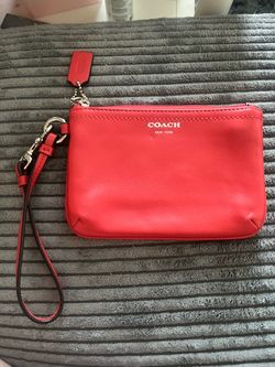 Coach New York Red Leather Wristlet