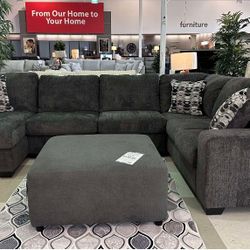 OM• $38 Initial • Brand New Ballinasloe 3 Piece Sectional With Chaise 