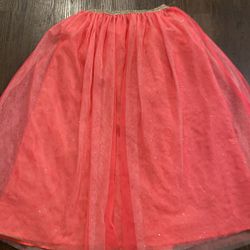 Girls Neón Orange Sparkle Long Tutu Skirt Size 6 By Cat & Jack #4