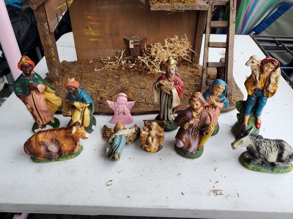 Antique Nativity Set