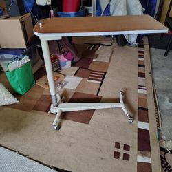 Vintage Hospital Table Wheels Adjustable Height 