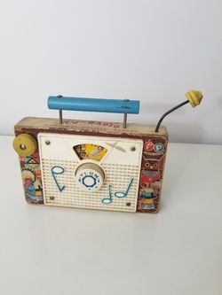 Vintage 1961 Fisher-Price Wind Up TV Radio - Ten Little Indians antique toy