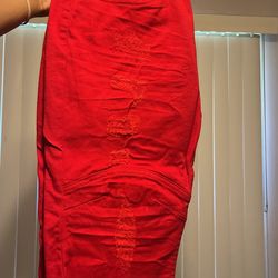 red jean shorts bran new 