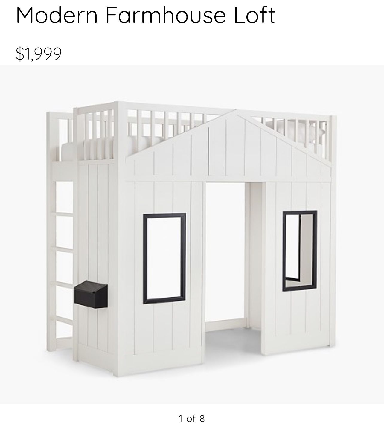 Pottery barn Modern farmhouse White Loft Twin Bed