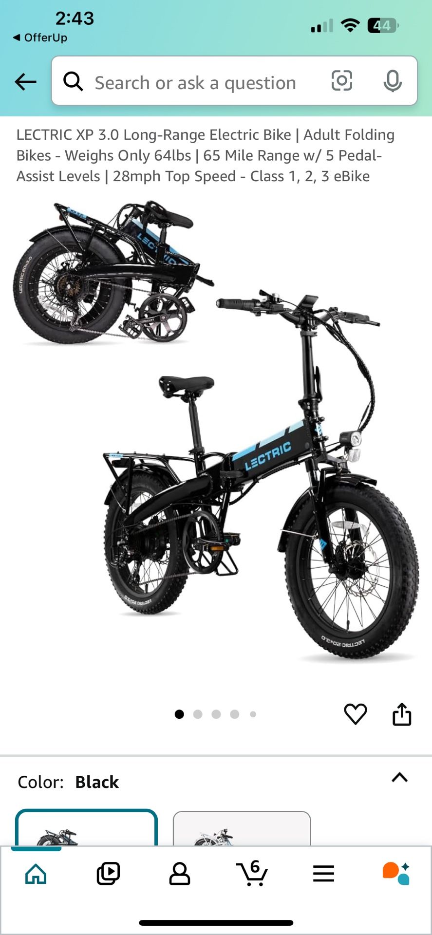 Lectric eBike- XP 3.0 Foldable Unisize Black for Sale in El Paso