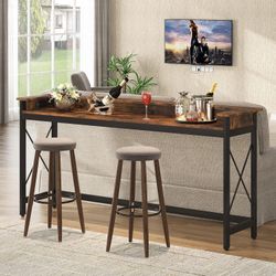 70.9” Extra Long Console Table / Behind Couch With Charging Station 