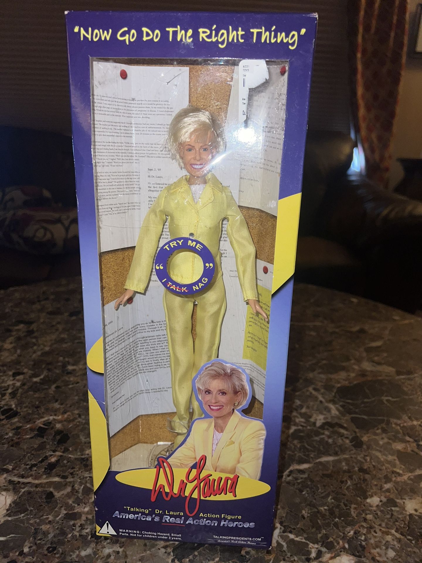 NIB New Dr. Laura Schlessinger 11-inch Talking Action Figure Battery Operated