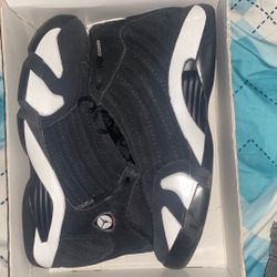Air Jordan 14 Black White Size 8'5 For $90